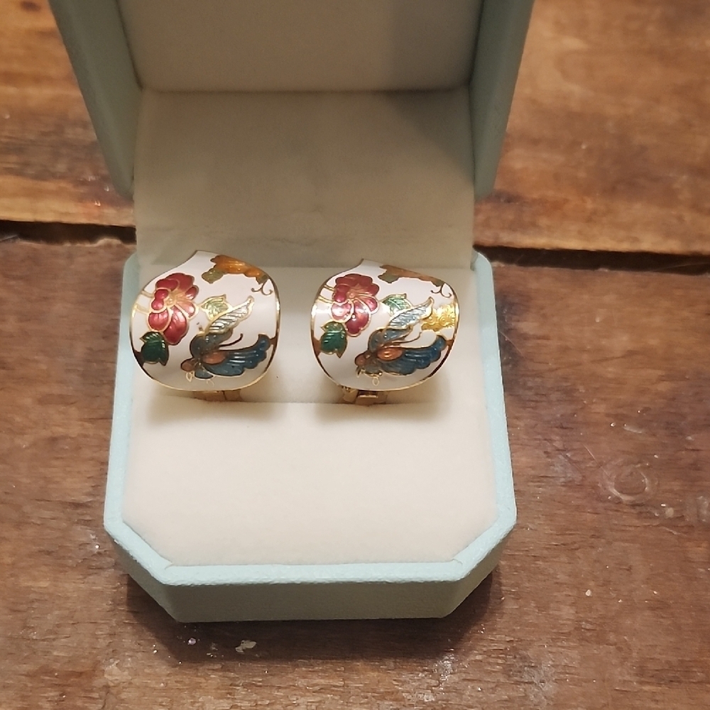 Floral Enamel Earrings